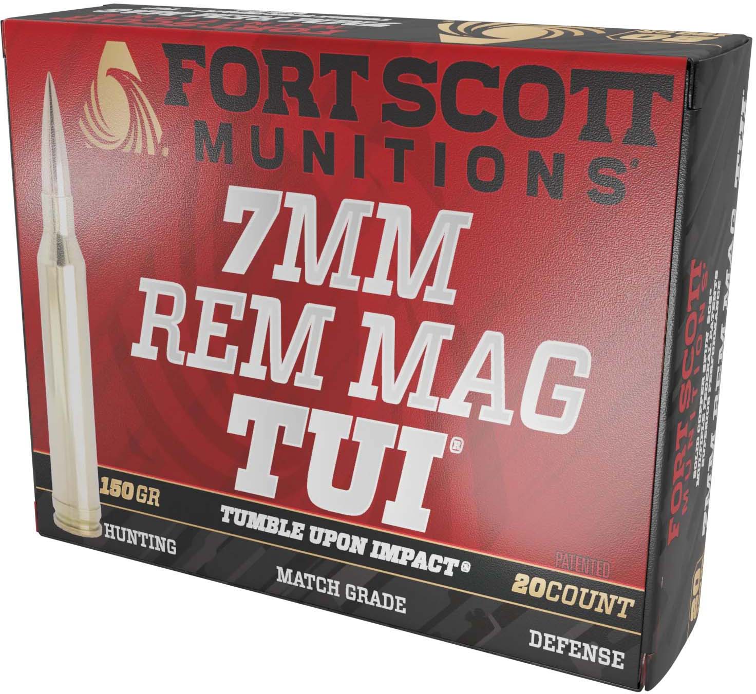 Fort Scott Munitions 7mm REM MAG 150 Grain SCS Solid Copper Spun Brass Cased Rifle Ammunition