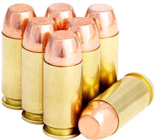 Freedom Munitions .40 S&W 165 Grain Round Nose Flat Point Brass Cased Pistol Ammunition