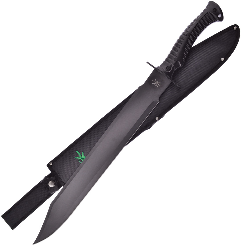 Frost Black Rubber Handle Black Knife