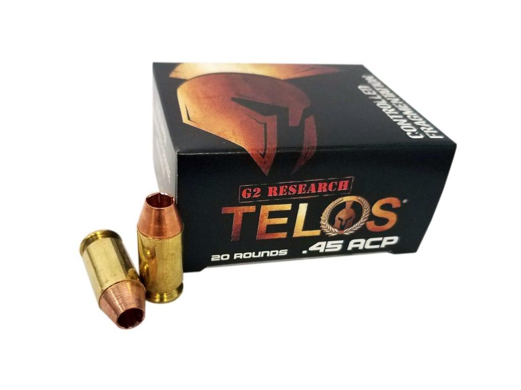 G2 Research Ammunitions Research TELOS Handgun Ammunition .45 ACP 160 gr HP 920 fps