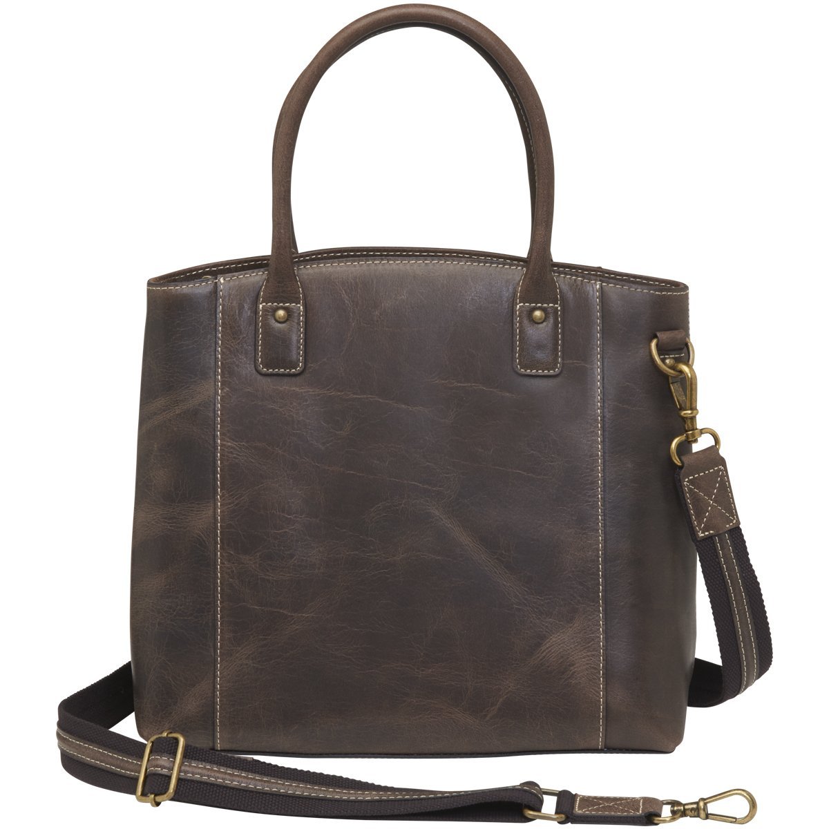 distressed leather tote