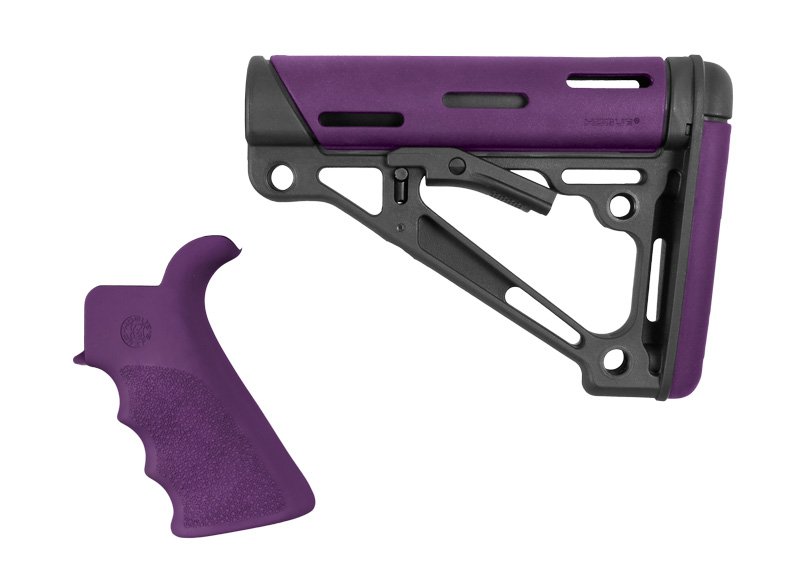 Hogue AR-15/M-16 Collapsible Buttstock- Beavertail Grip Kit, Fits Comm. Buffer Tube