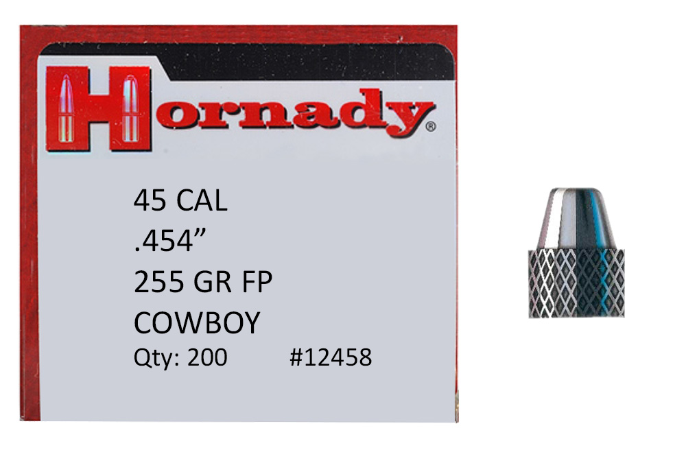 Hornady Frontier Lead Pistol Bullets, 45 Caliber, .454, 255 Grain, Flat Point Cowboy