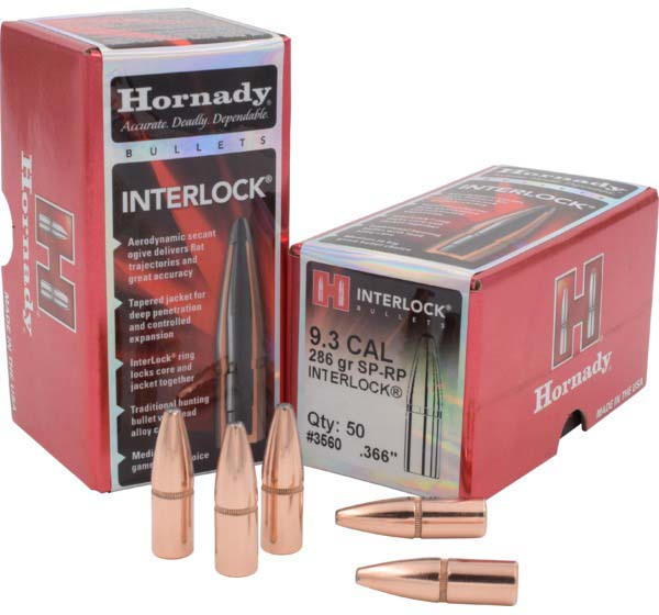 Hornady InterLock Rifle Bullets, .366, 286 Grain, Spire Point-Recoil Proof