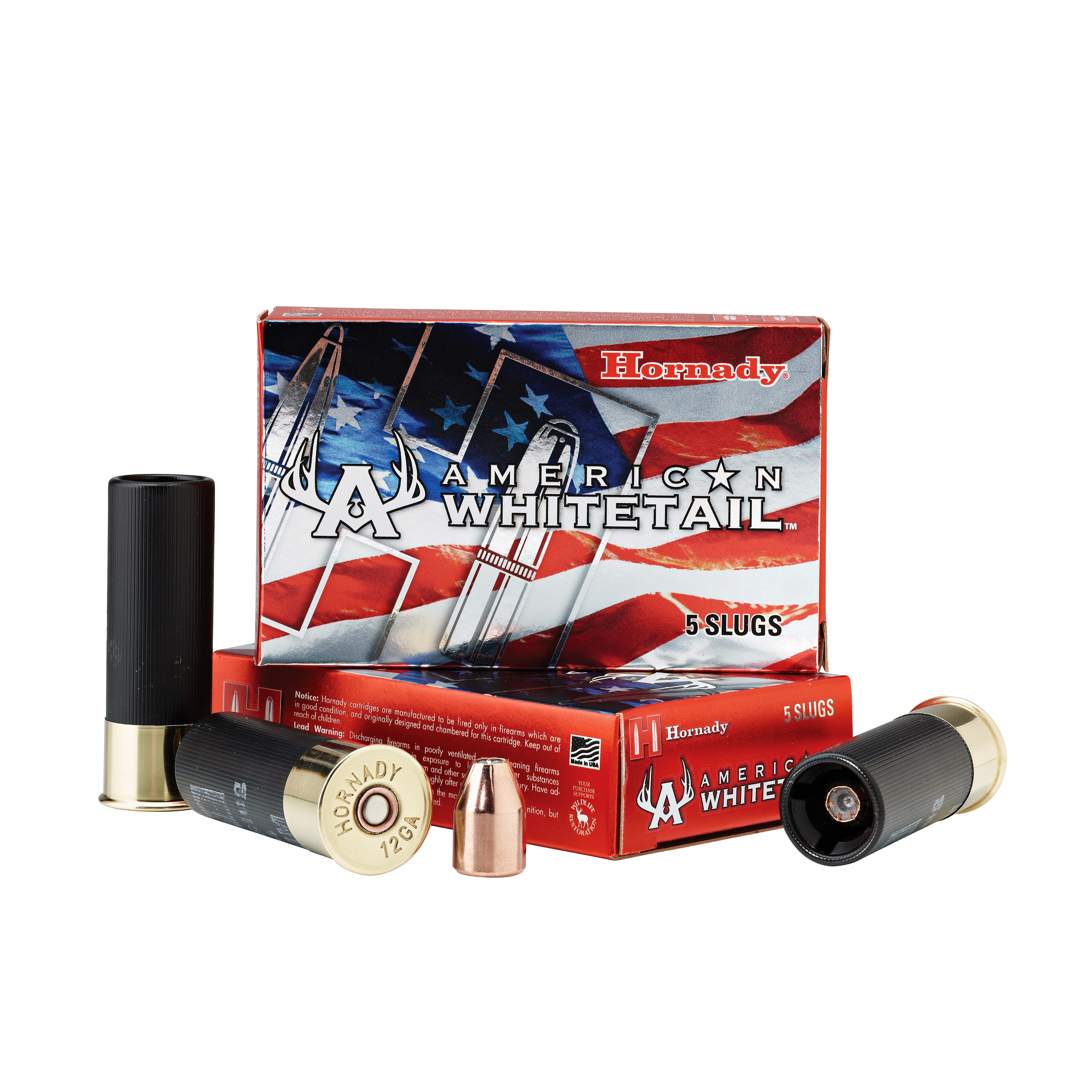 Hornady American Whitetail 12 Gauge 325 Grain InterLock Saboted Hollow Point Slug 2.75" Shotgun Slug Ammunition