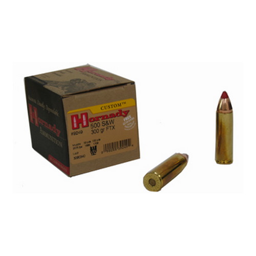 Hornady Custom .500 S&W Magnum 300 Grain Flex Tip eXpanding Centerfire Pistol Ammunition