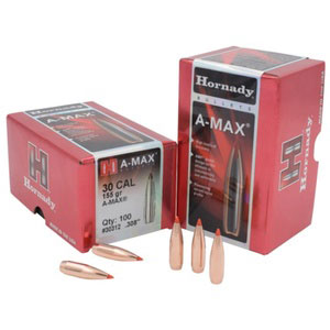 Hornady BLLT .30CAL .308 155 Grain A-MAX Pistol Bullets