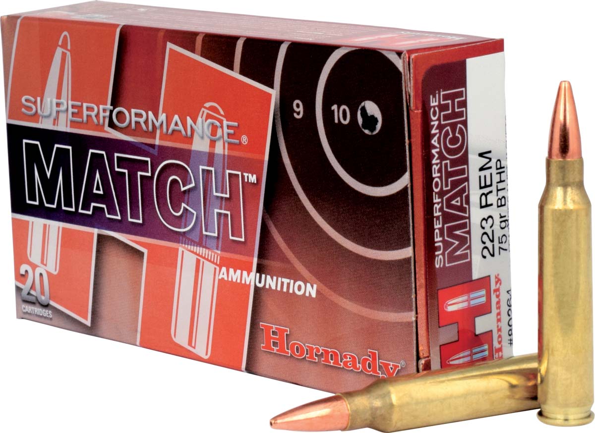 Hornady Superformance .223 Remington 75 Grain Boat-Tail Hollow Point Match Centerfire Rifle Ammunition