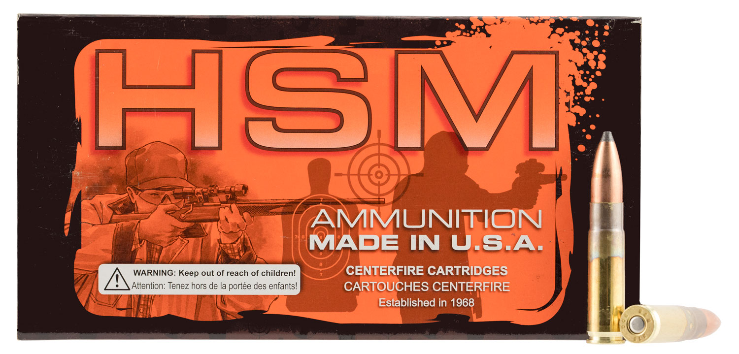 HSM Ammunition Game King .300 AAC Blackout 125 Grain Spitzer Brass Cased Rifle Ammunition