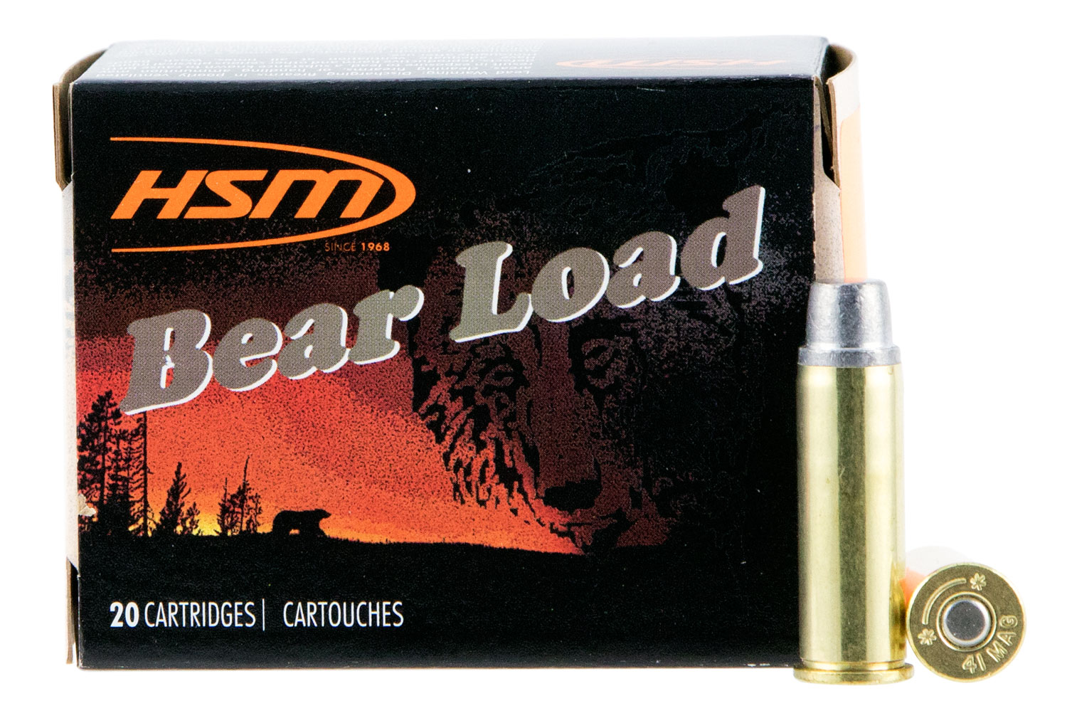 HSM Ammunition Bear Load .41 Remington Magnum 230 Grain Semi Wadcutter Brass Cased Pistol Ammunition