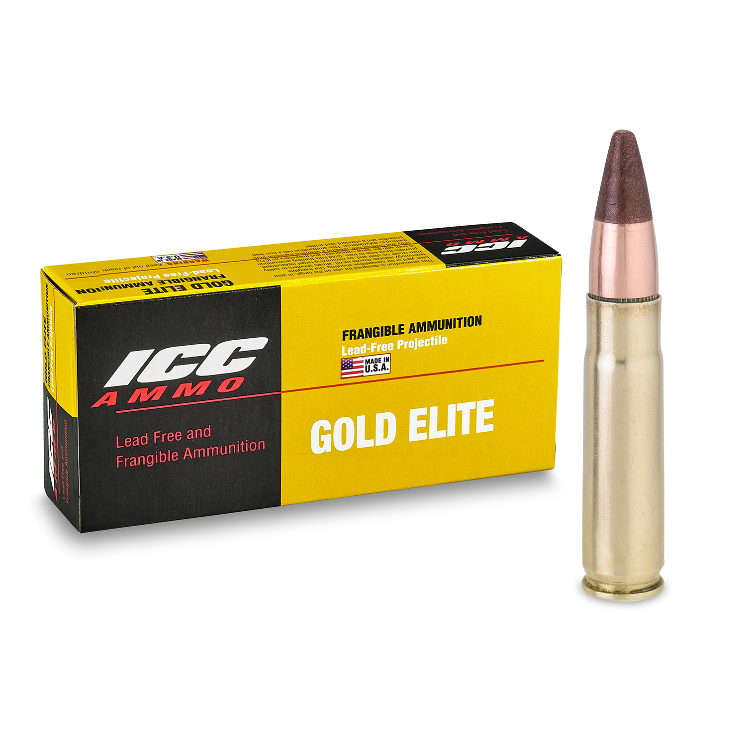 ICC Ammo Gold Elite .300 BLK 108 Grain Frangible Partial Jacket Brass Rifle Ammunition