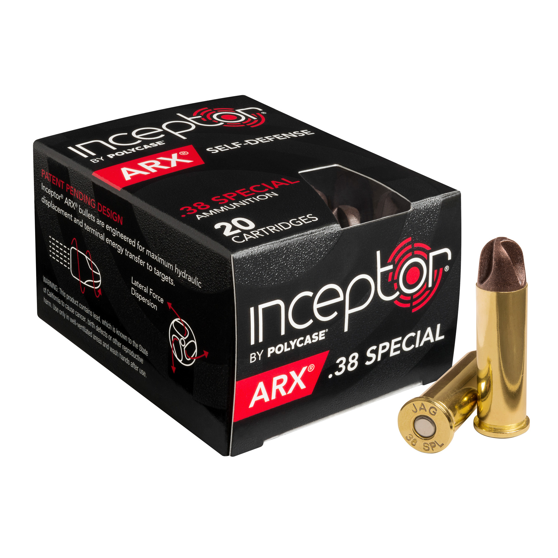 Inceptor Ammunition 38 Special 77 Grain ARX Brass Pistol Ammunition