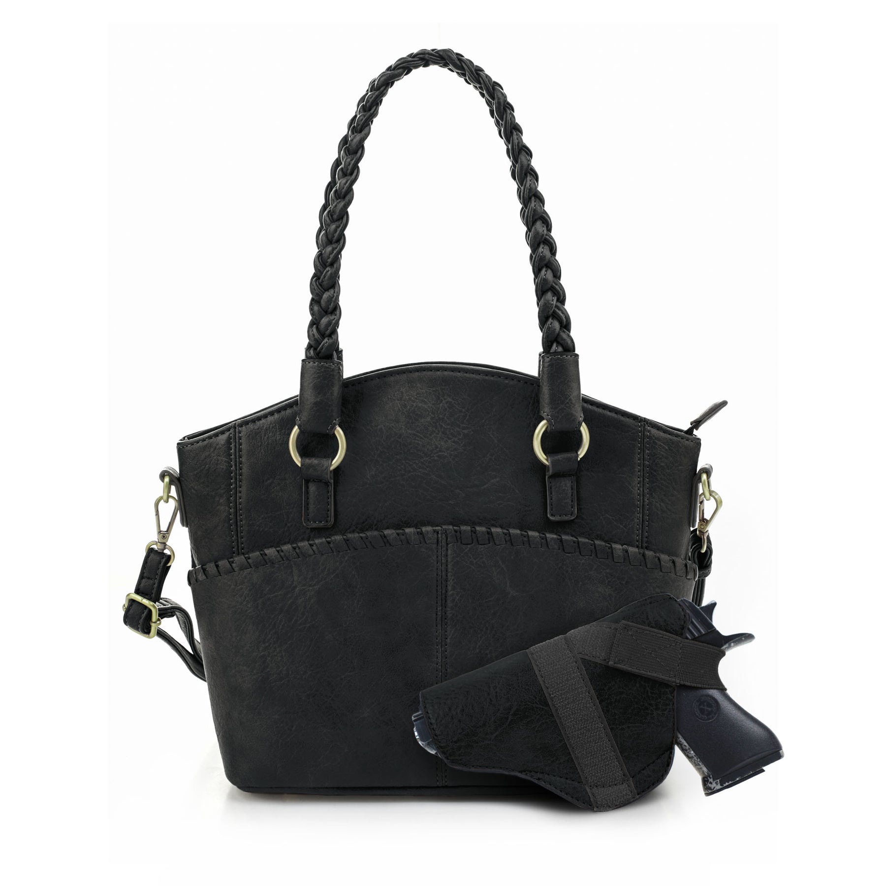 Ava Concealed Lock and Key Crossbody Black