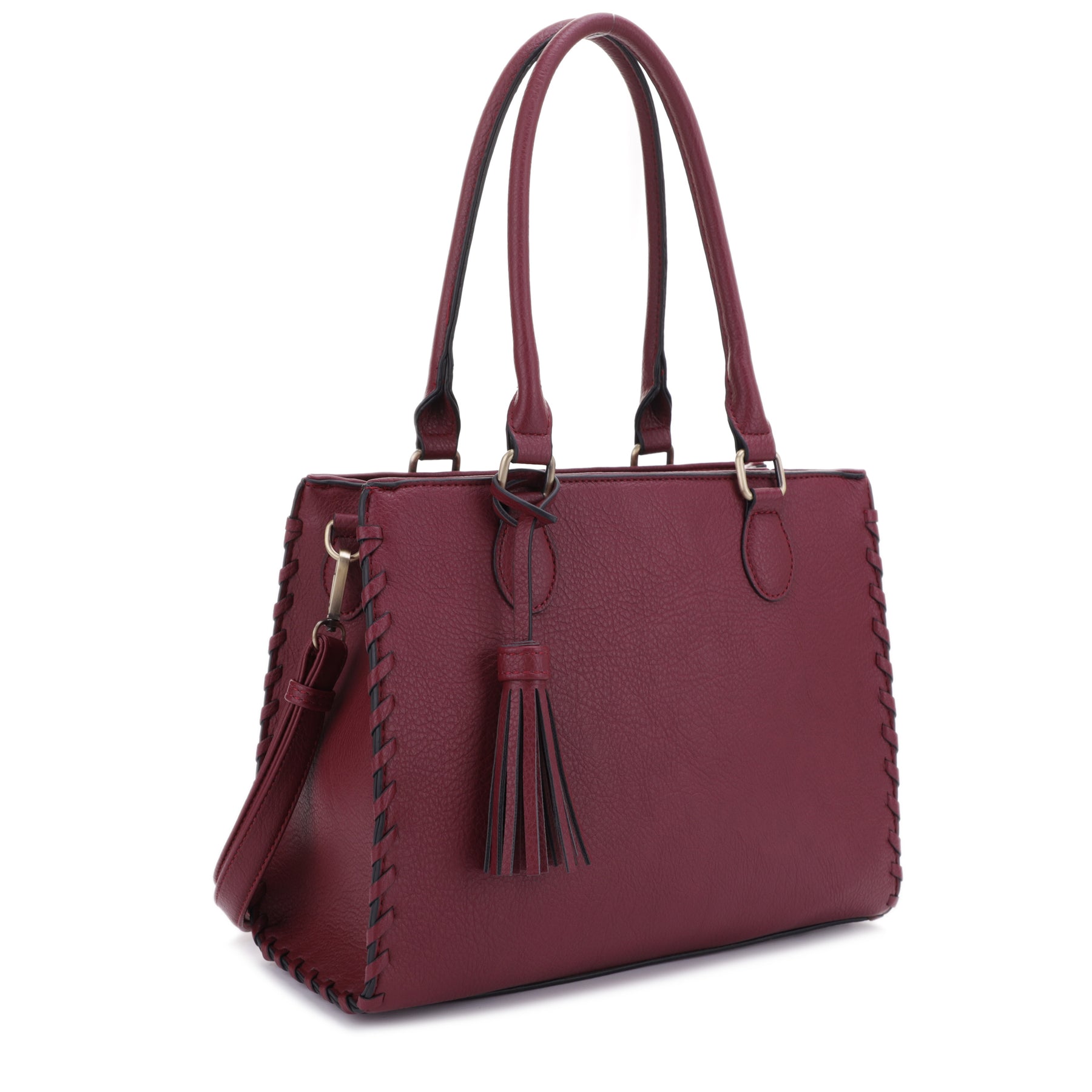 Jessie & James Handbags Lioness Concealed Carry Satchel Bag with Tassel - Wine