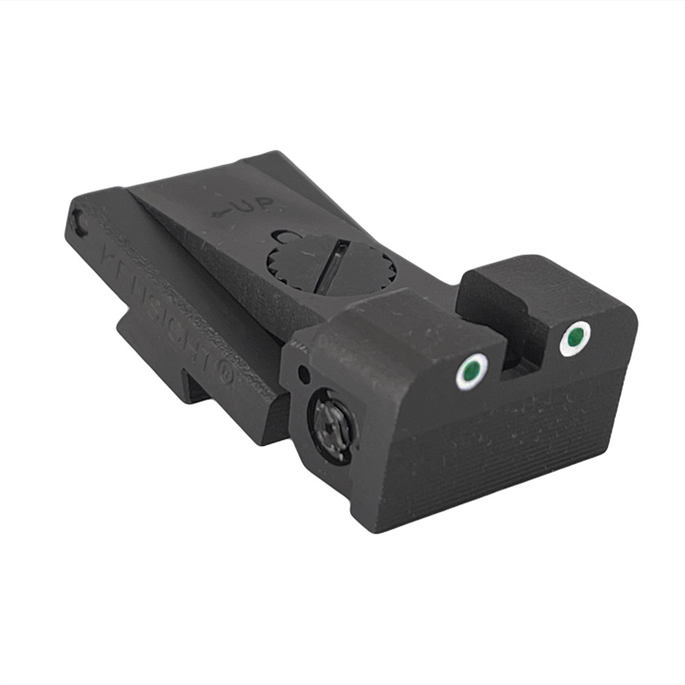 Kensight Bomar BMCS Tritium Adjustable Rear Night Sight w/Arctic White Outlines