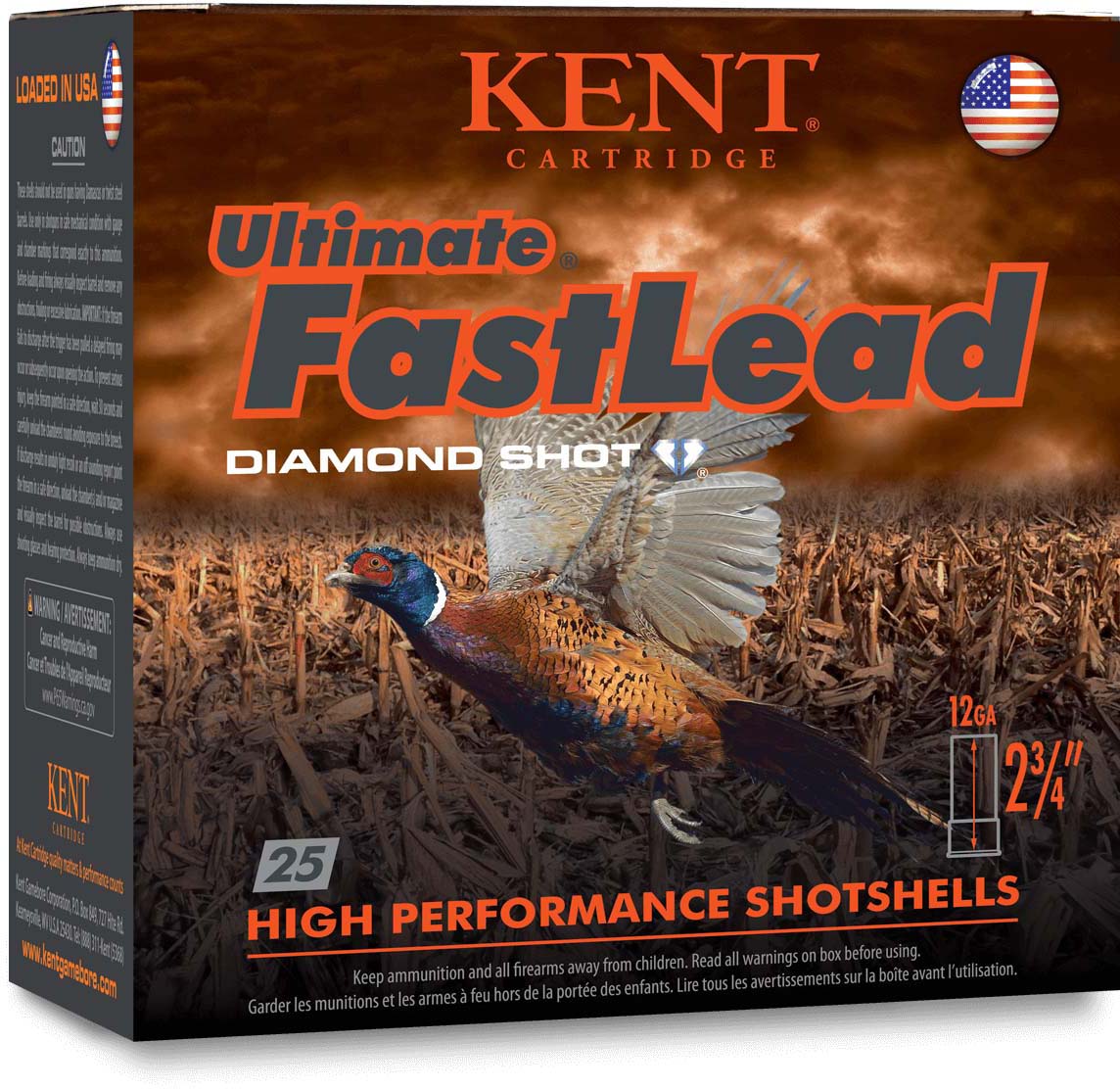 Kent Cartridge Fasteel + 12 Gauge 1.25 oz 3'' 2x4 Centerfire Shotgun Ammunition