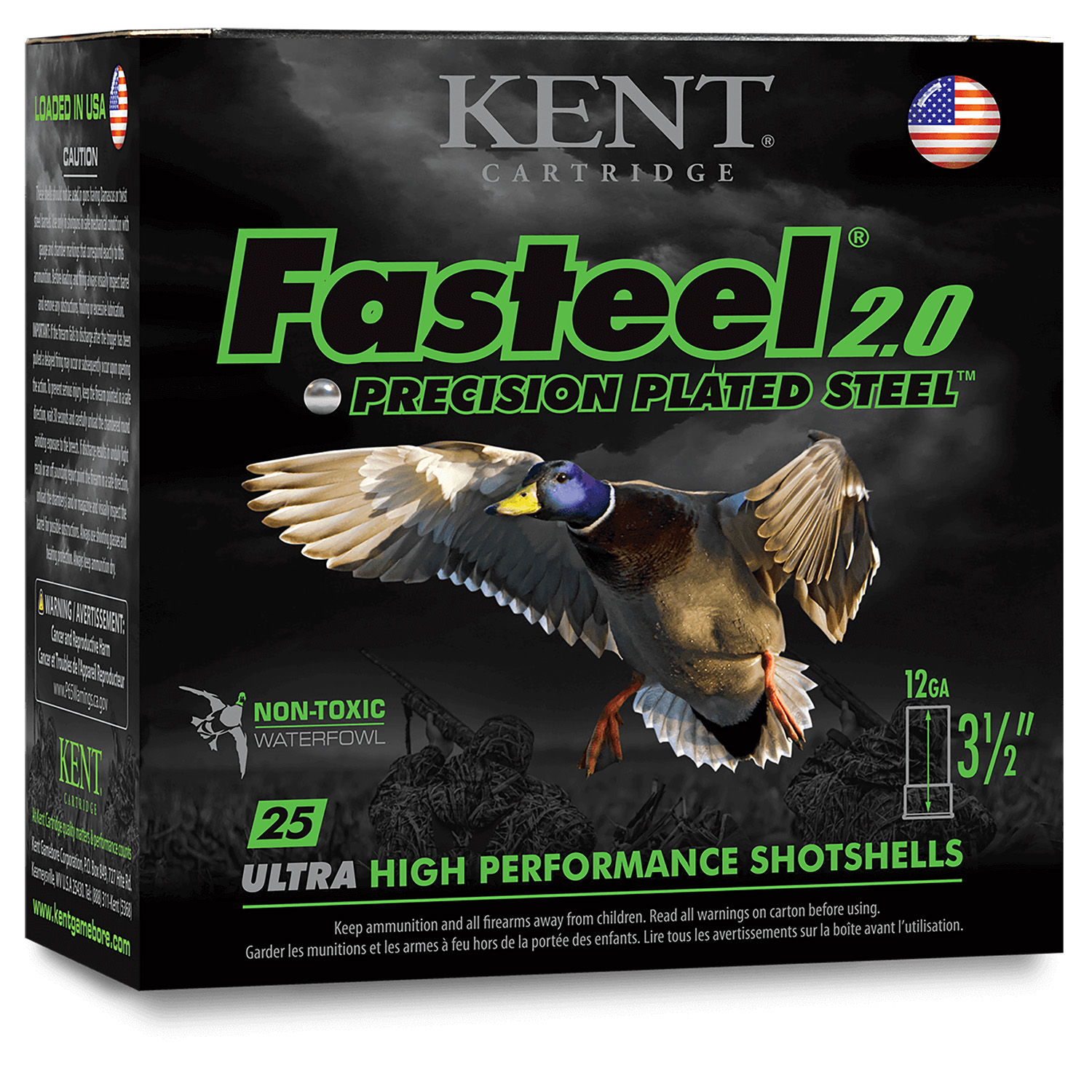 Kent Cartridge Fasteel + 12 Gauge 3'' 1.25oz 4x6 Centerfire Shotgun Ammunition