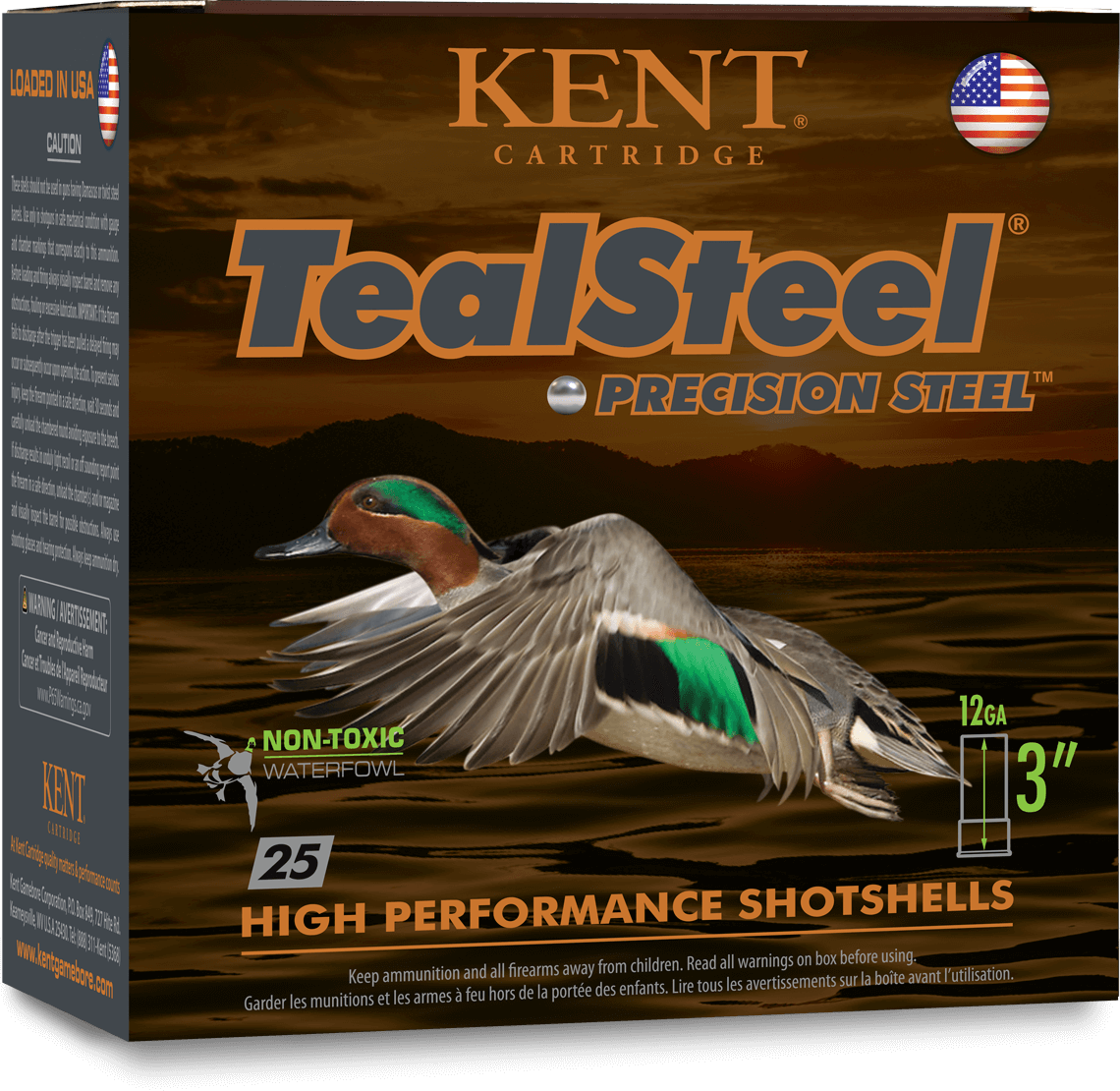 Kent Cartridge TealSteel Precision Steel 12 Gauge 1 1/4oz 3'' 5 Shot Shotgun Ammunition