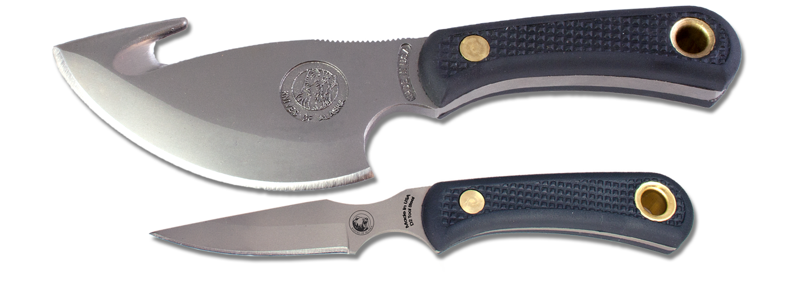 Knives of Alaska Light Hunter / Cub Bear Combination Knife Set(D2 / Stag  Handle) W/Dual Leather