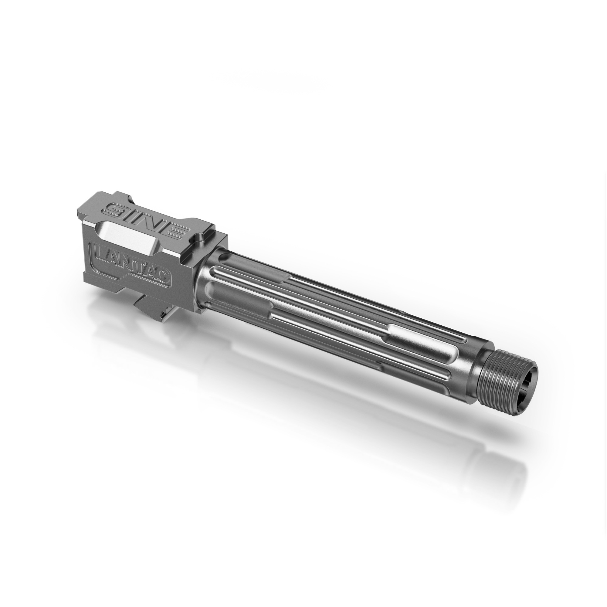 Lantac 01GBG19THSS 9INE Glock 19 9mm Luger 4.01" Stainless Steel Fluted/Threaded