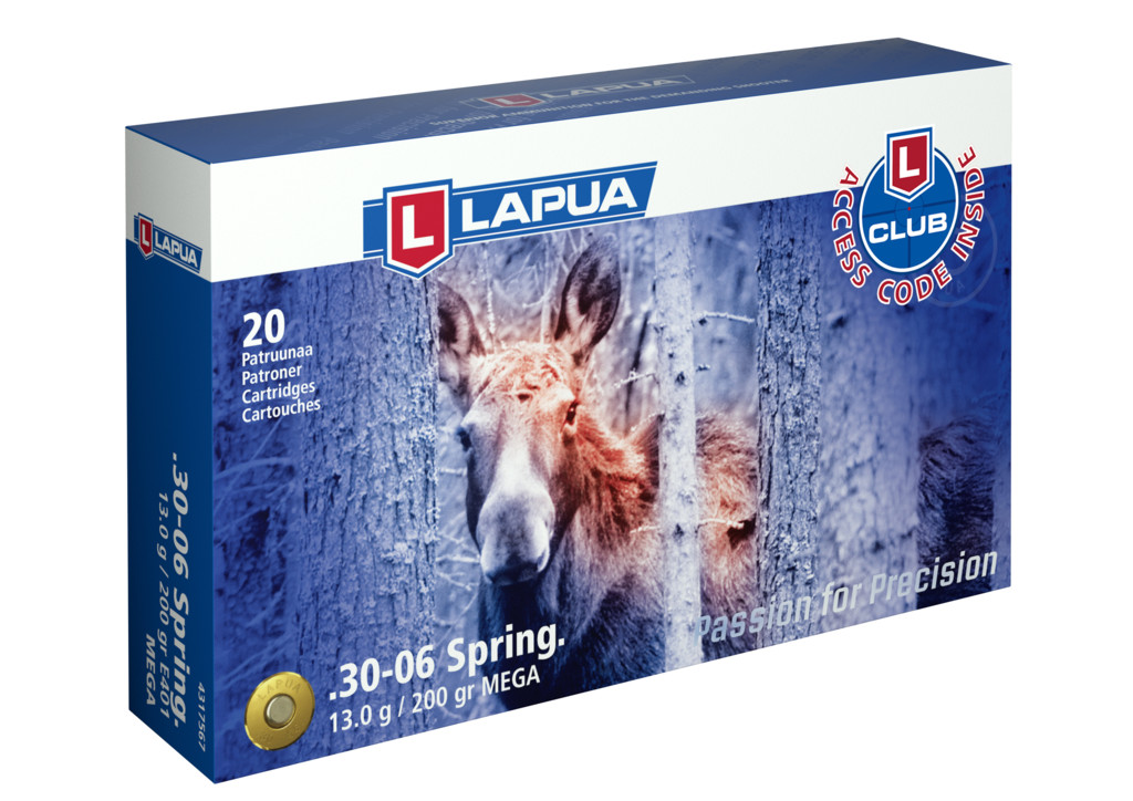 Lapua Mega .30-06 Springfield 200 grain Soft Point Brass Cased Centerfire Rifle Ammunition