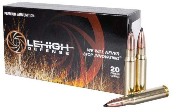 Lehigh Defense .308 Winchester 155 Grain Tipped Extreme Chaos Brass Rifle Ammunition