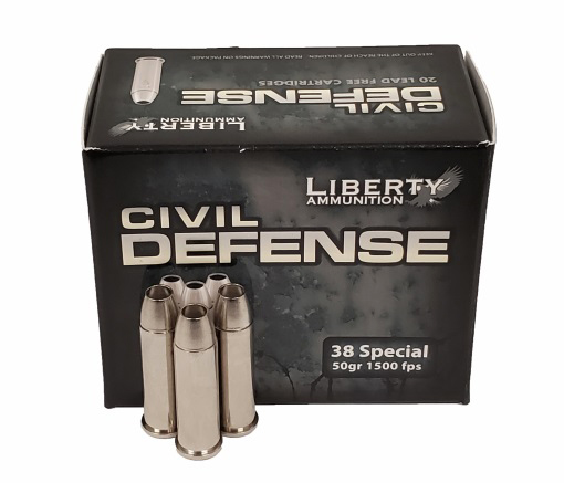 Liberty Ammunition Civil Defense .38 Special 50 Grain Hollow Point