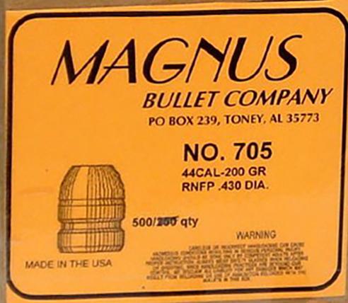Magnus 44-200-RNFP bullets
