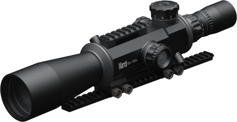 March Scopes 6X-60X56mm Tactical Turret Rifle Scope | w/ Free