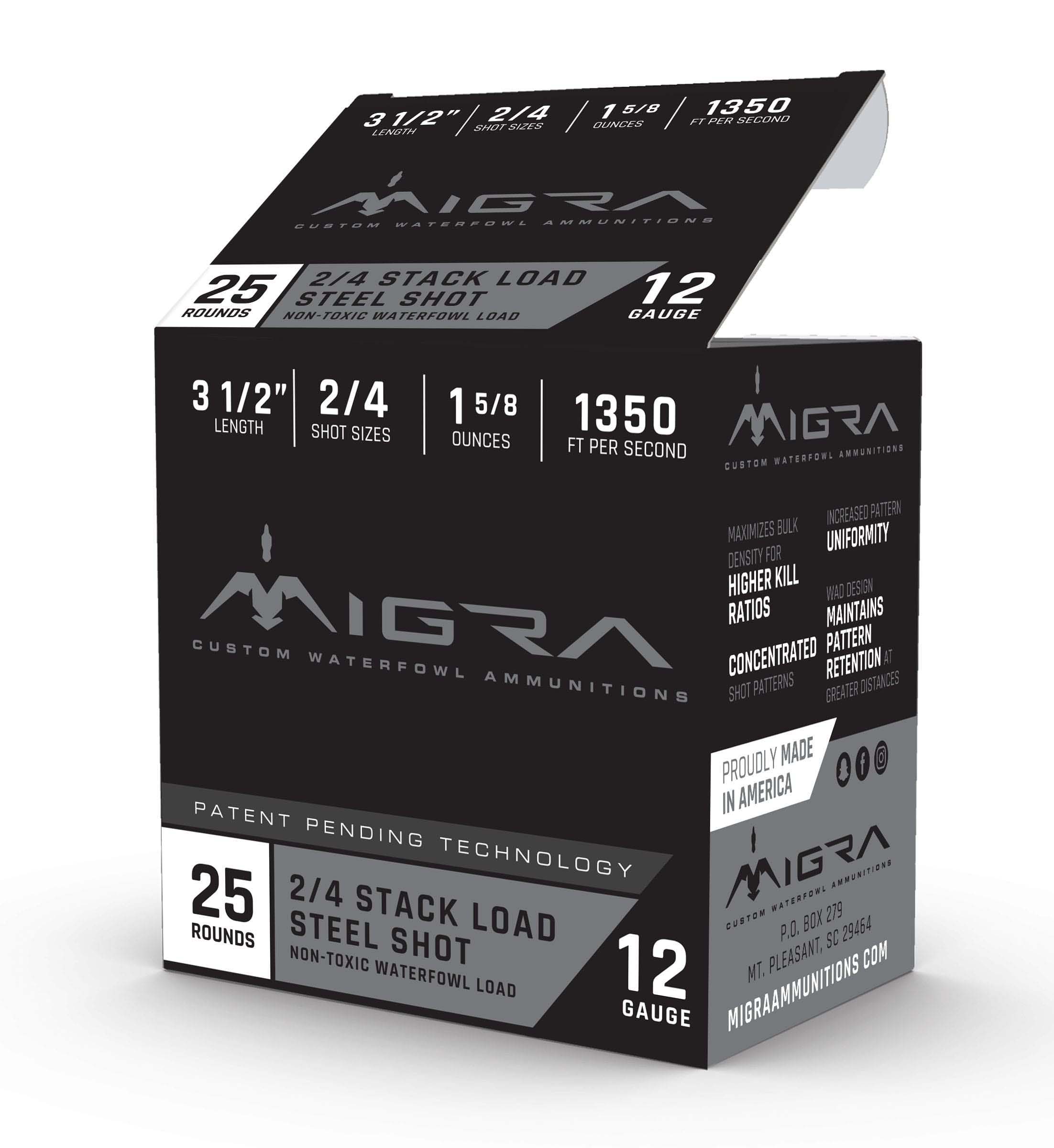 Migra Steel Shot Staxd Load 12 Gauge 1.58 oz 3.5" Shotgun Ammunition