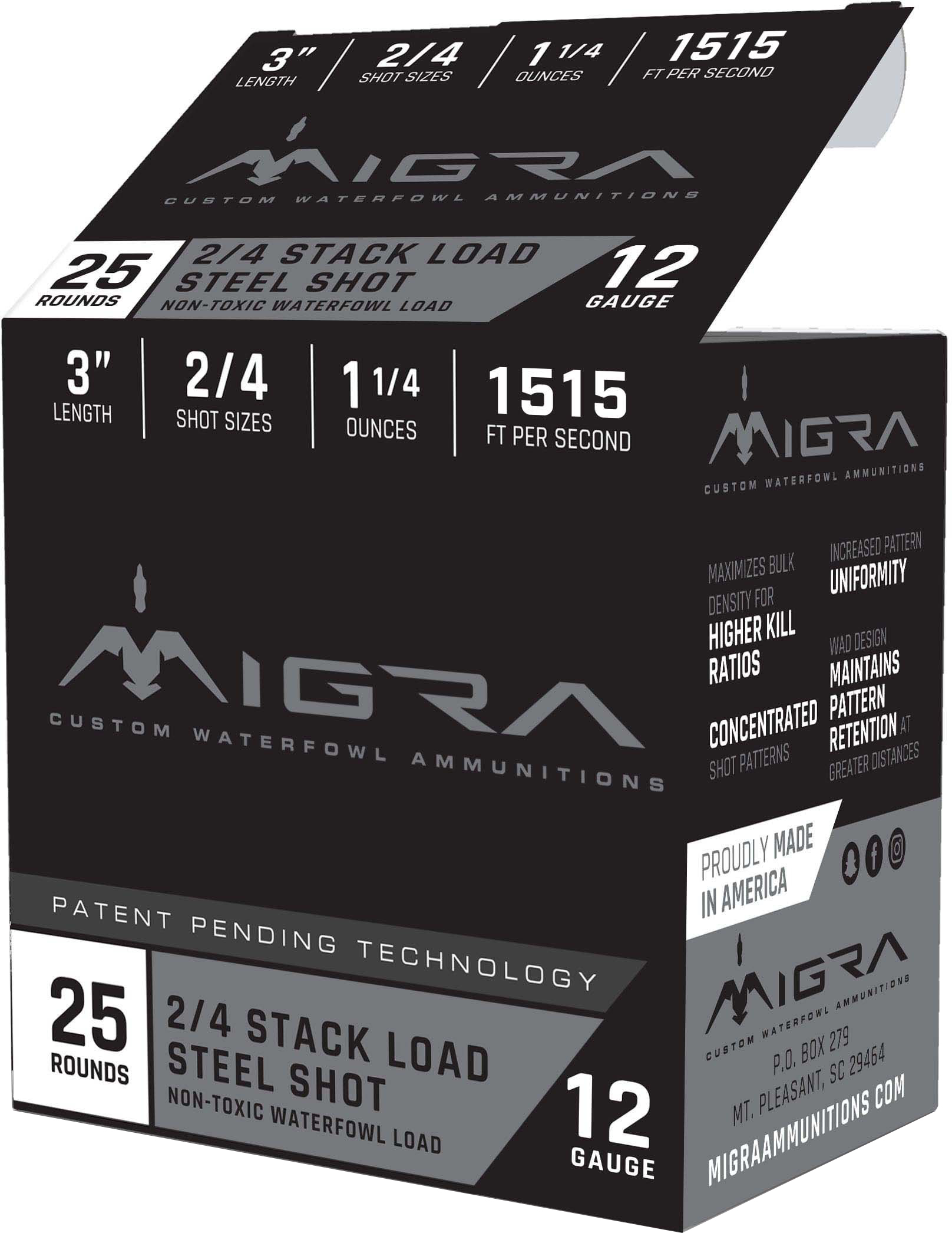 Migra Steel Shot Staxd Load 12 Gauge 1.25 oz 3 4/6 Shotgun Ammunition  M-12S4-6 12% Off