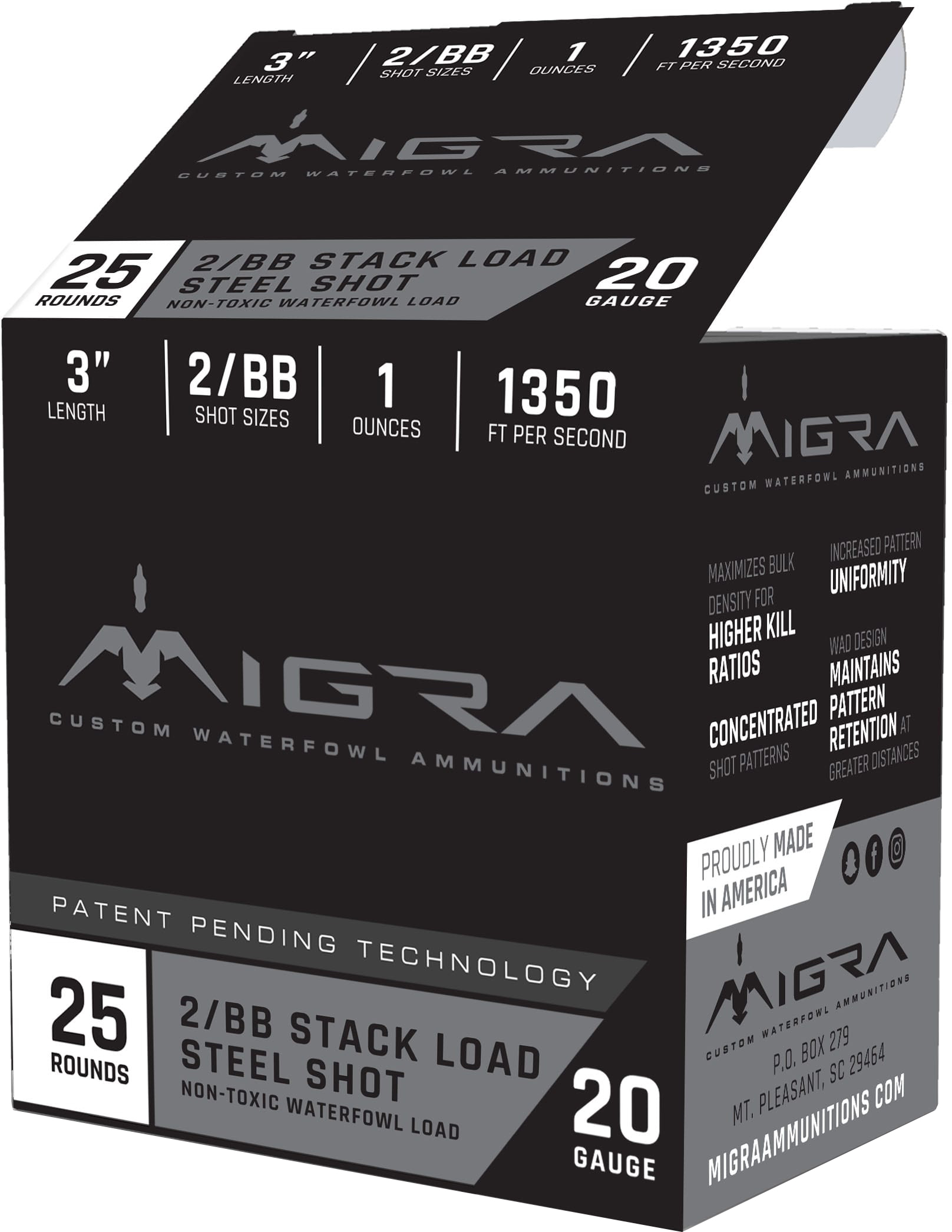 Migra Steel Shot Staxd Load 20 Gauge 1 oz 3" Shotgun Ammunition