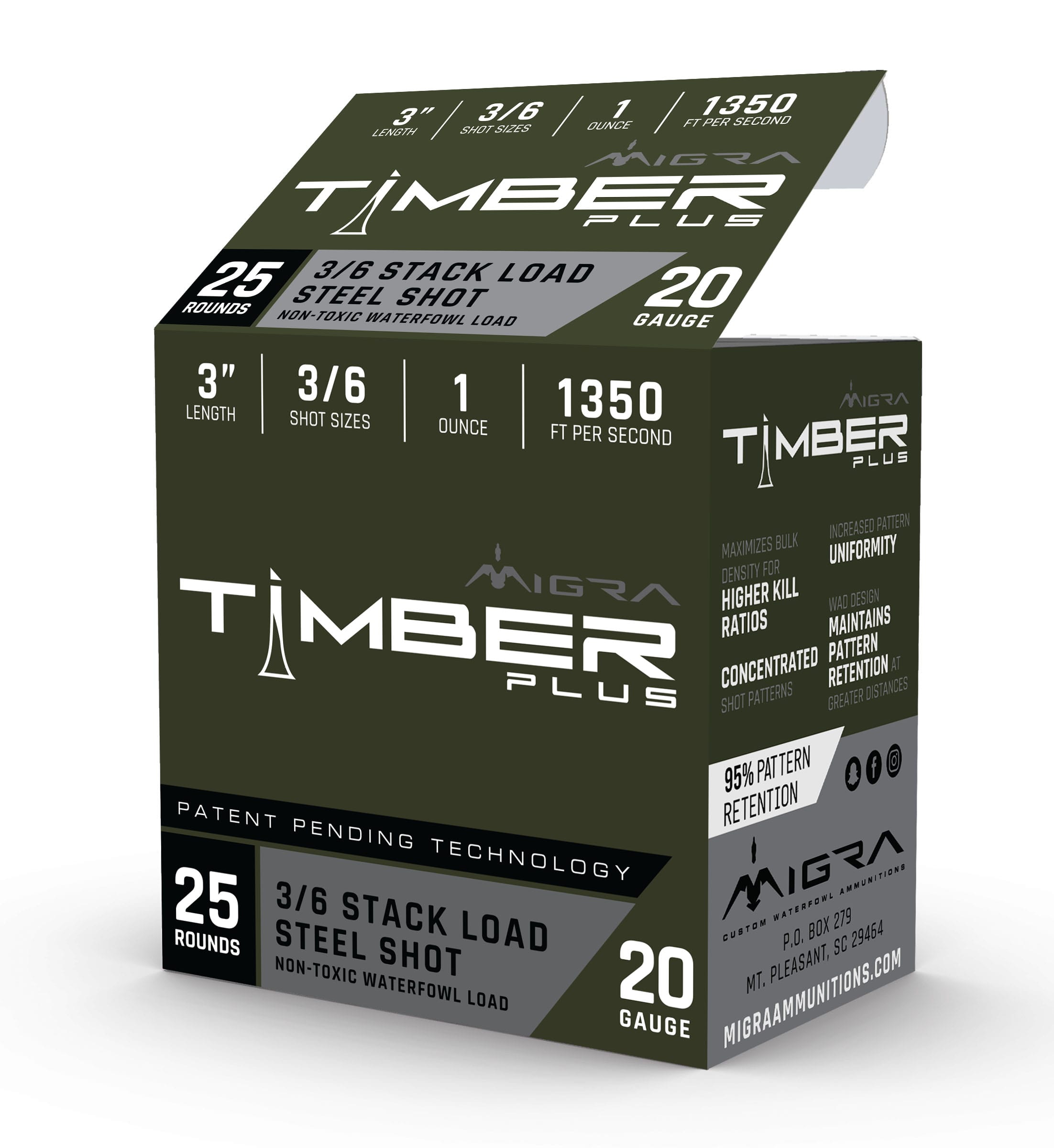 Migra Timber Plus 20 Gauge 1 oz 3" Steel/Bismuth - Staxd Load Shotgun Shot Ammunition