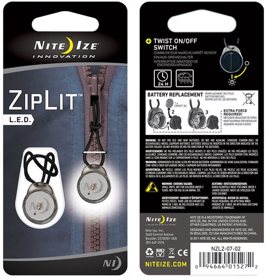 Nite Ize LED Ziplit Zipper Lights  18% Off 4.3 Star Rating Free Shipping  over $49!