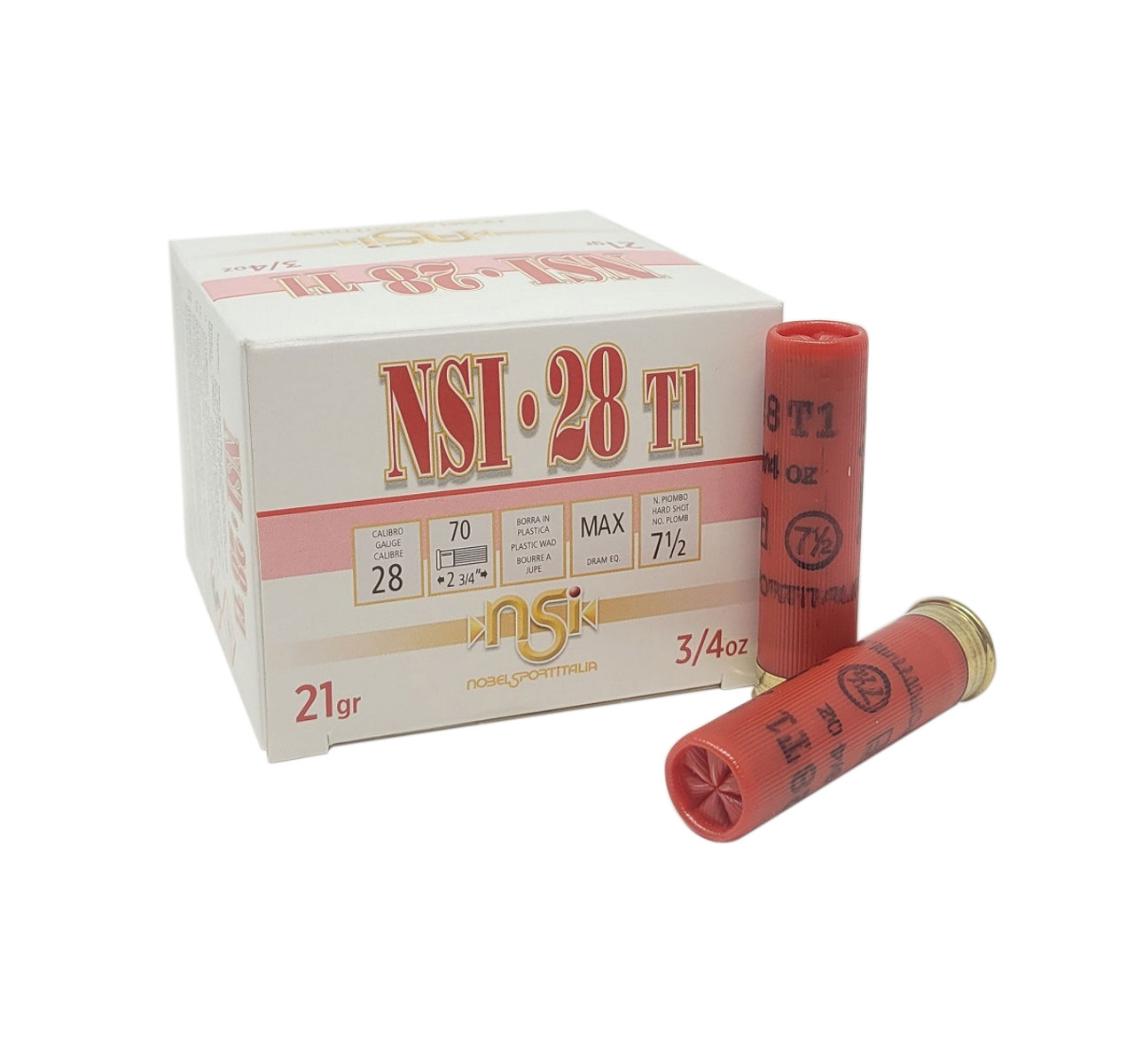 Nobelsport 28G 7.5# 3/4oz 1300FPS Brass Case Shotgun Ammunition