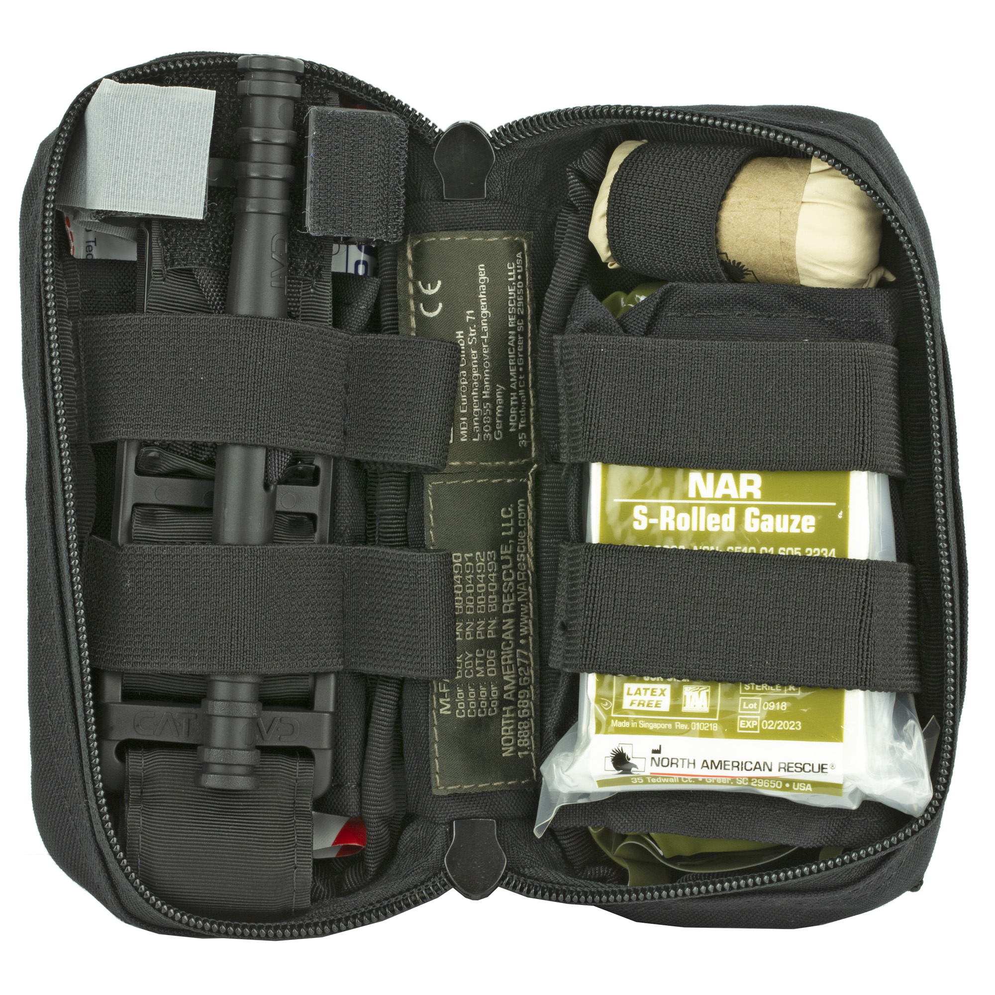 North American Rescue M-FAK Mini First Aid Kit, Contains 1 C-A-T Tourniquet, 1 ETD 4 Flat, 1 Gauze S-Rolled, 1 HyFin Compact Chest Seal Twin Pack,...