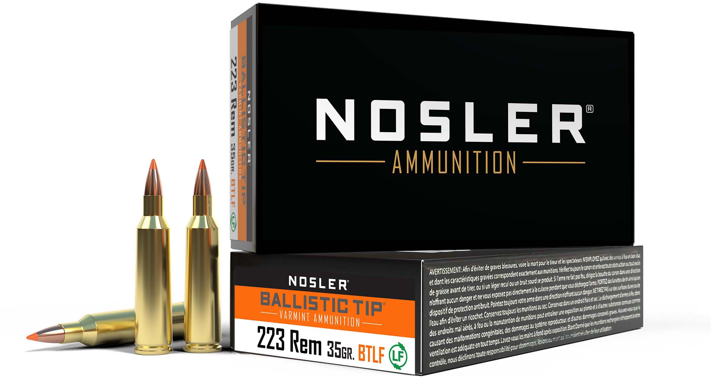 Nosler .223 Remington Ballistic Tip 35 Grain Brass Cased Lead Free Rifle Ammunition