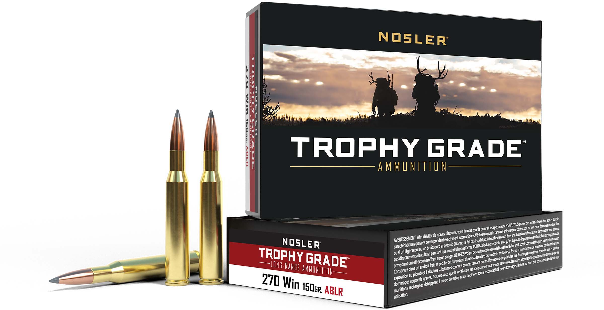 Nosler .270 Winchester Long Range AccuBond 150 grain Brass Cased Rifle Ammunition