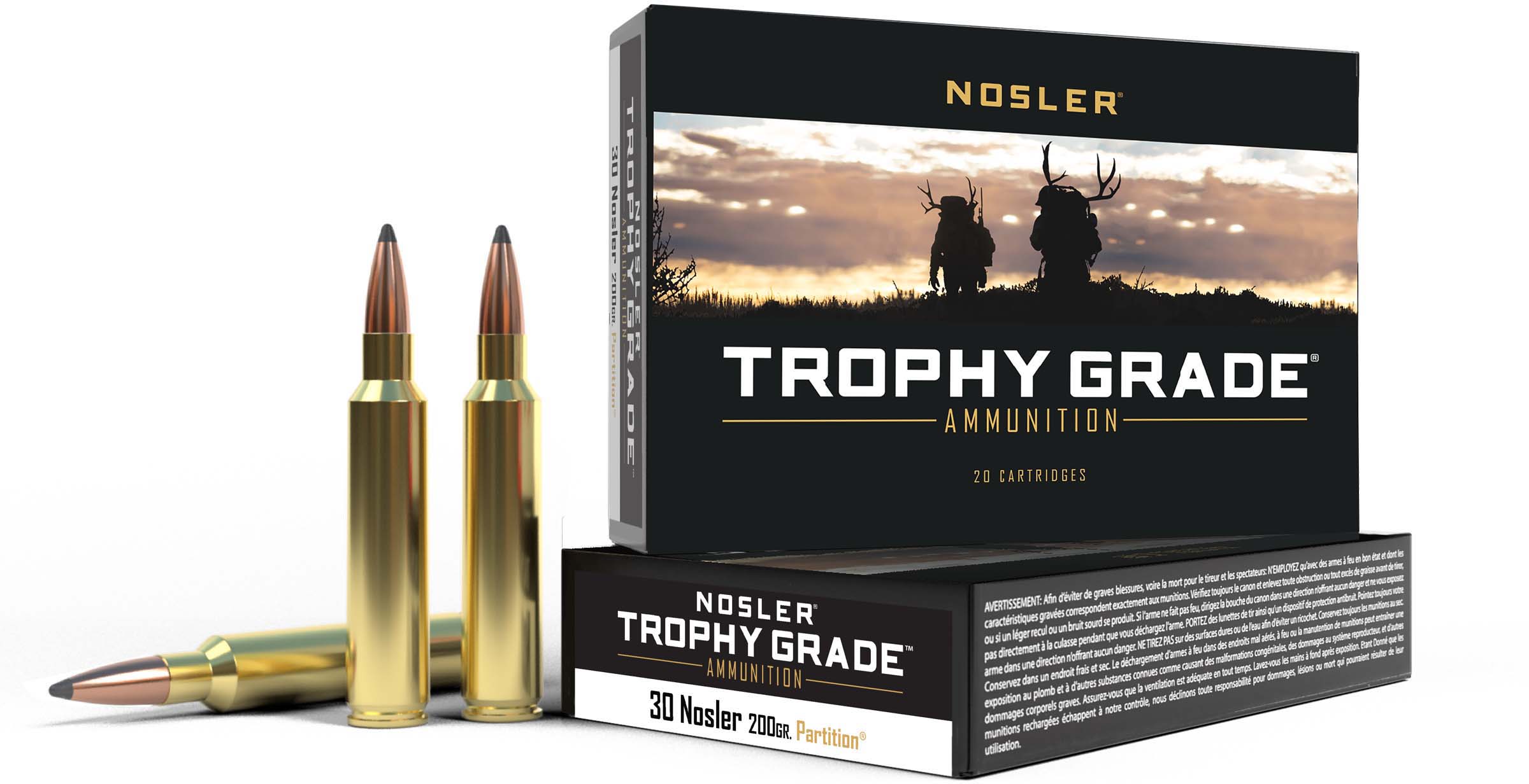 Nosler .30 Nosler Partition 200 grain Brass Cased Rifle Ammunition