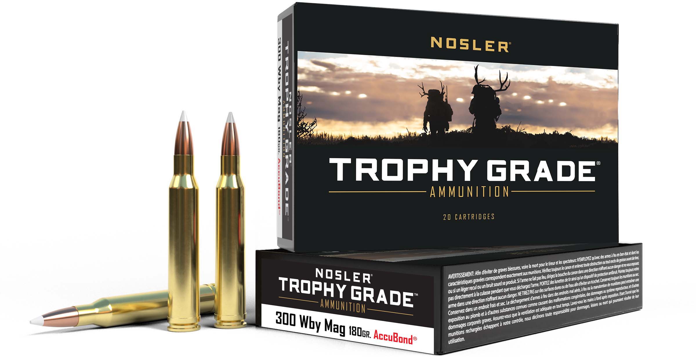 Nosler .300 Weatherby Magnum AccuBond 180 grain Brass Cased Rifle Ammunition