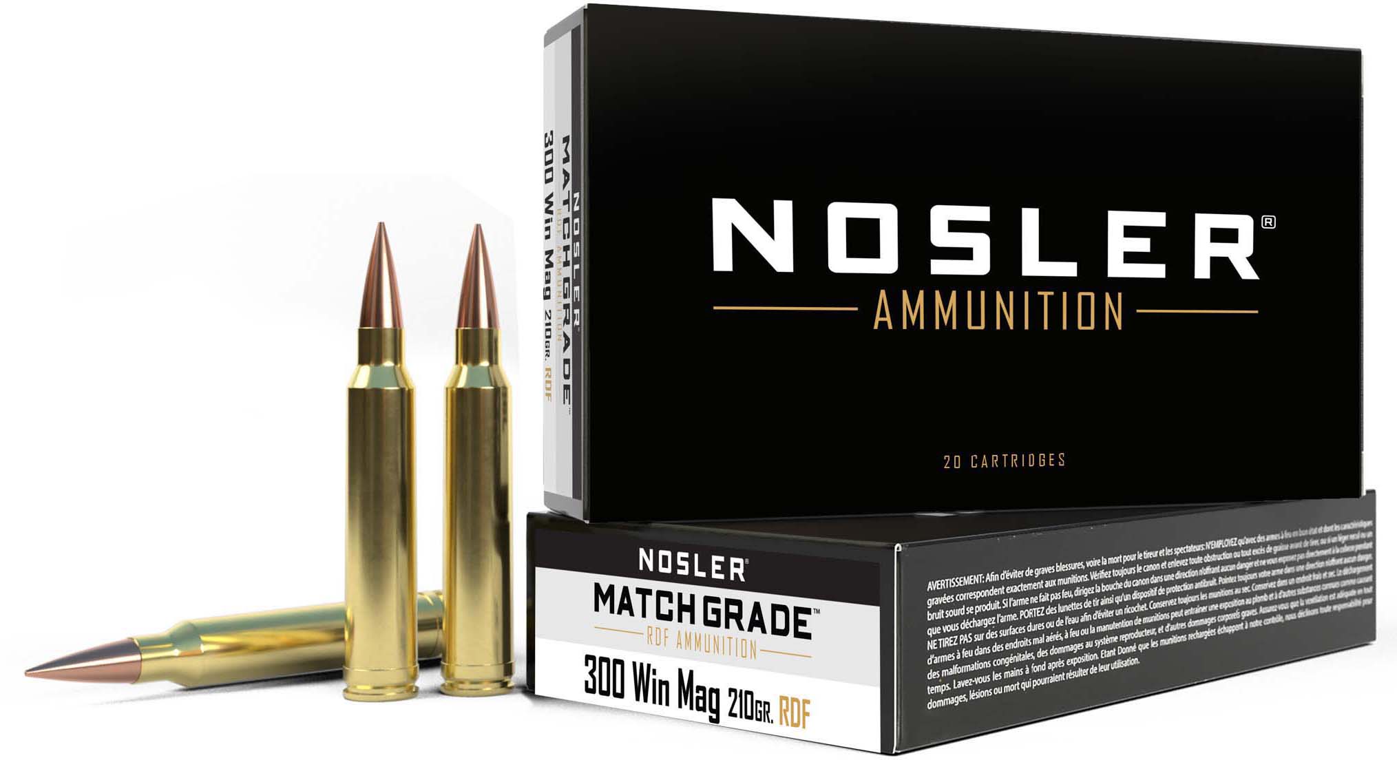 Nosler .300 Winchester Magnum 210 Grain Hollow Point Boat Tail Brass Cased Centerfire Rifle Ammunition