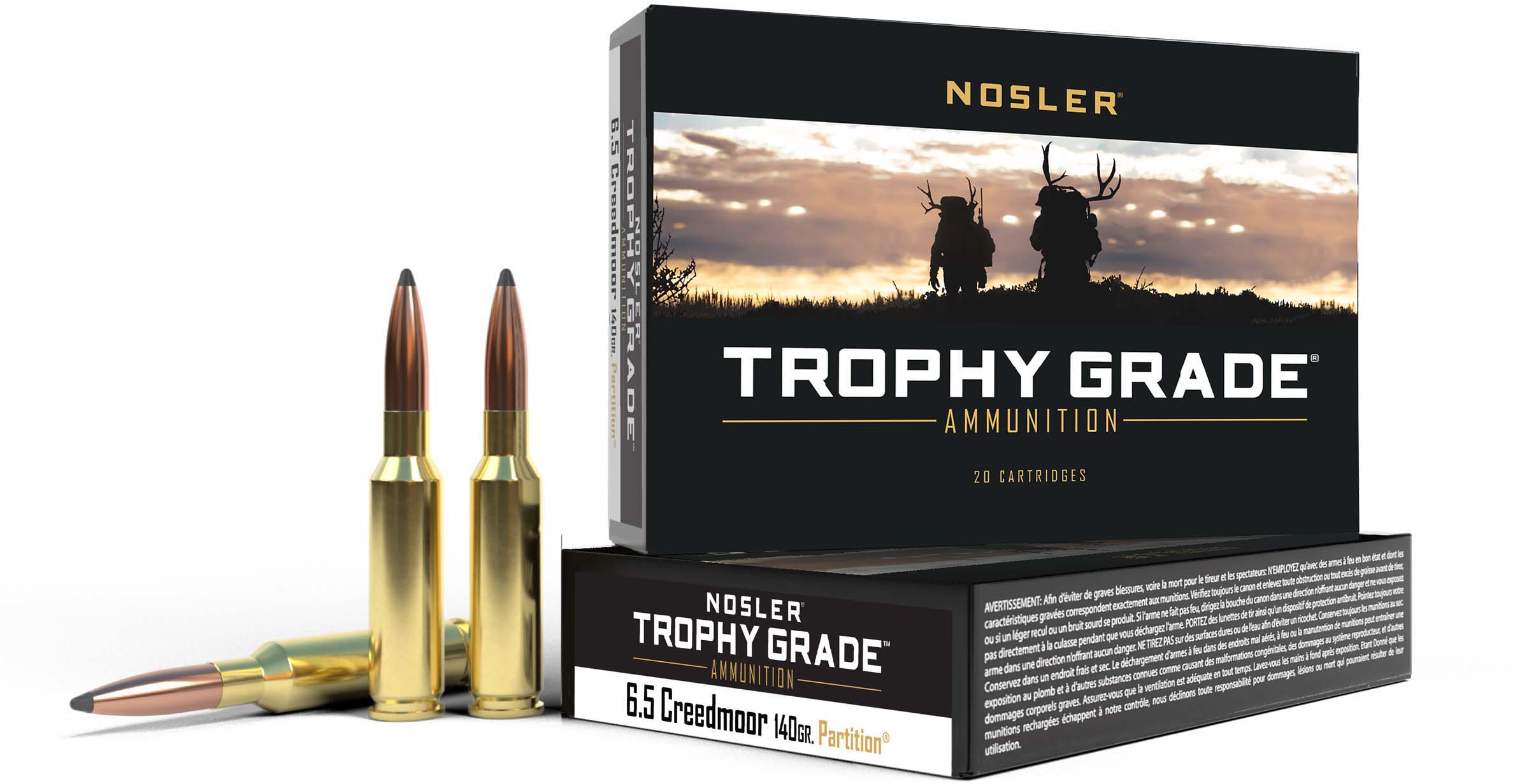 Nosler 6.5 Creedmoor Partition 140 grain Brass Cased Rifle Ammunition