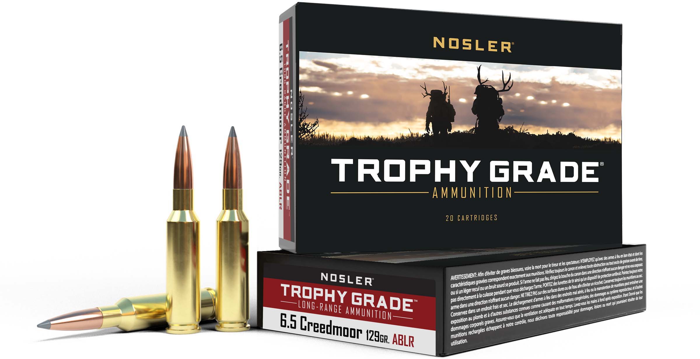 Nosler 6.5mm Creedmoor 129 Grain AccuBond Long Range Brass Cased Centerfire Rifle Ammunition