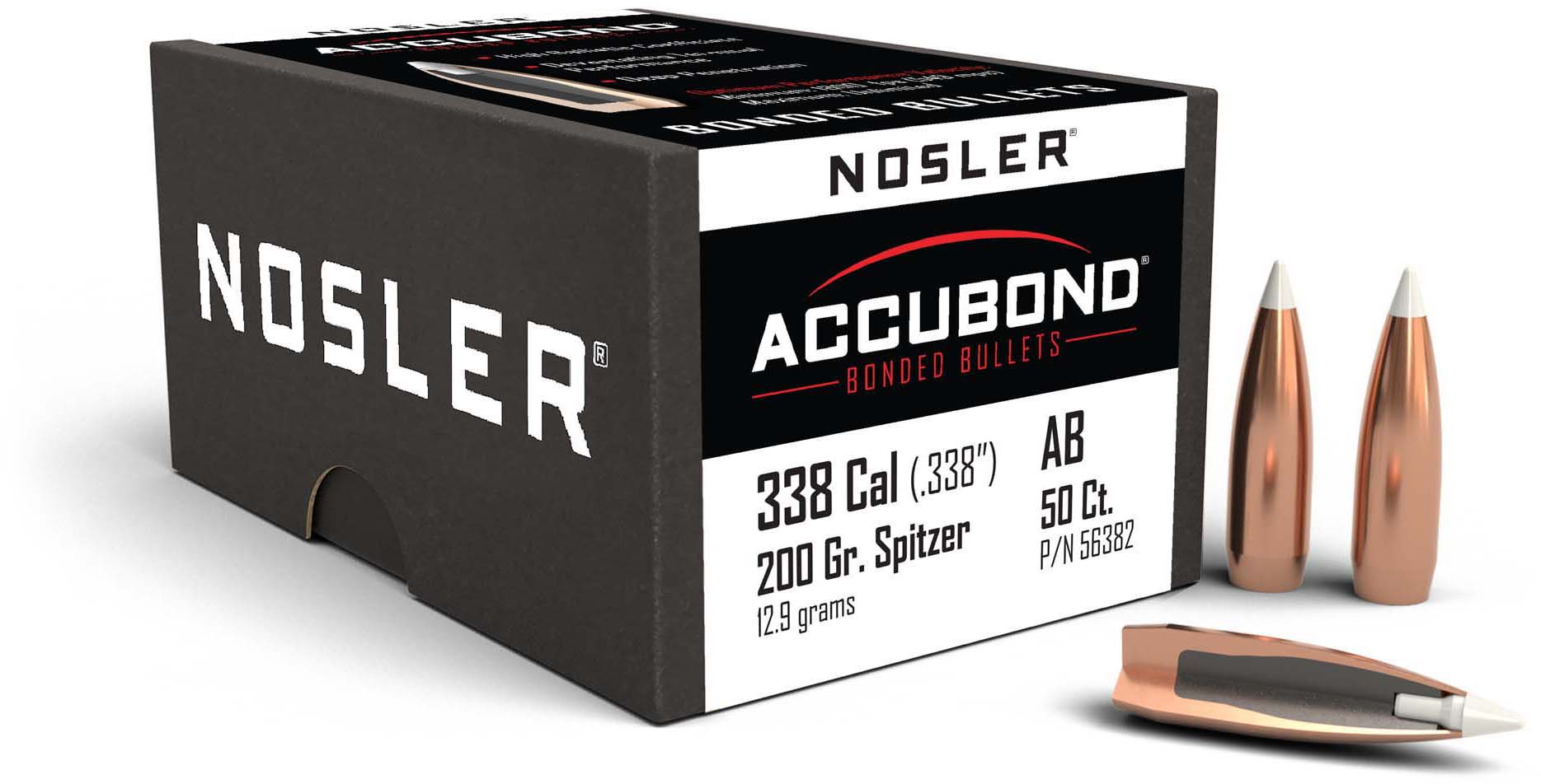 Nosler AccuBond Rifle Bullet .338 Caliber 200gr