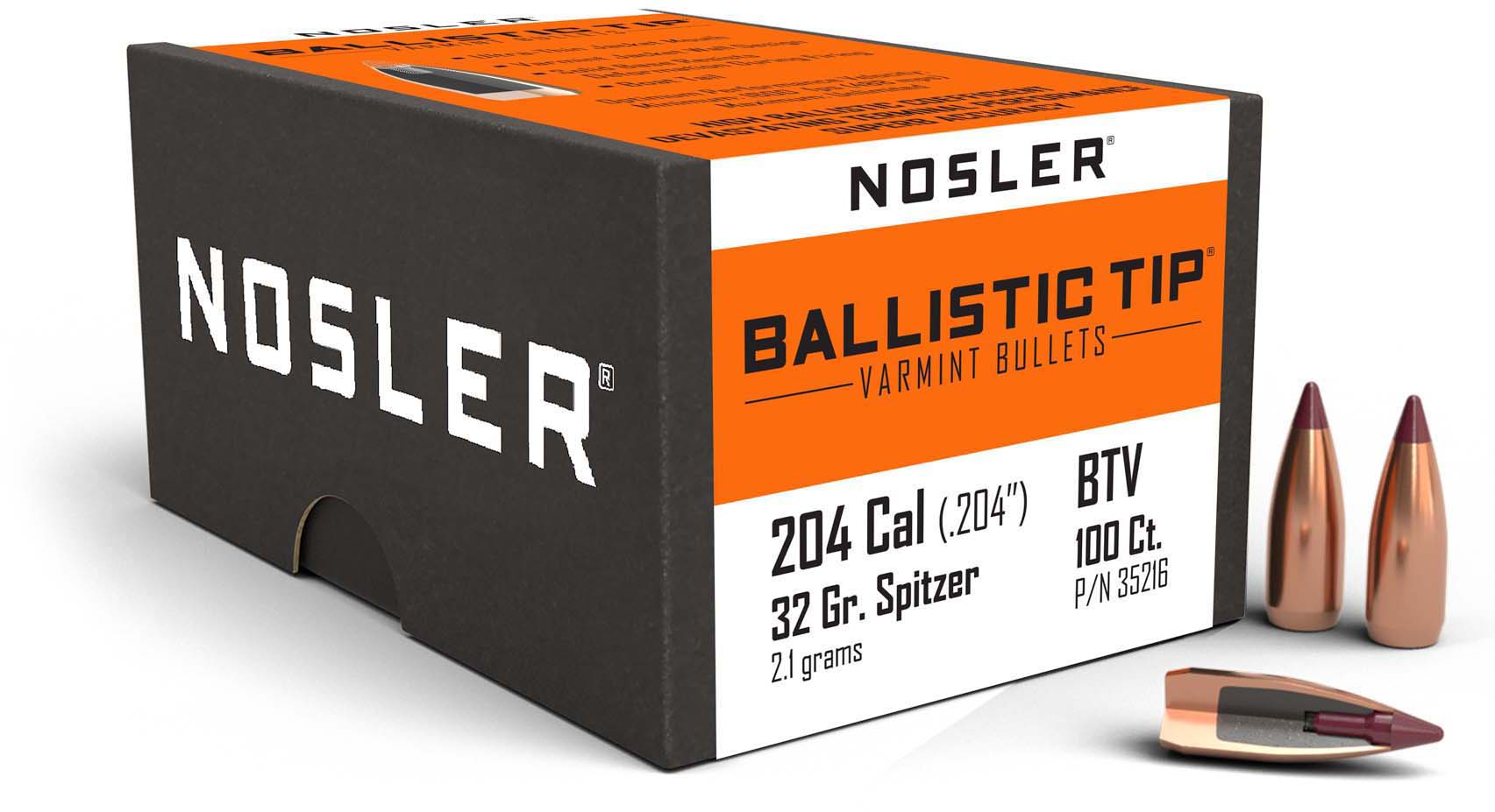 Nosler Ballistic Tip Varmint Rifle Bullet .20 Caliber 32gr
