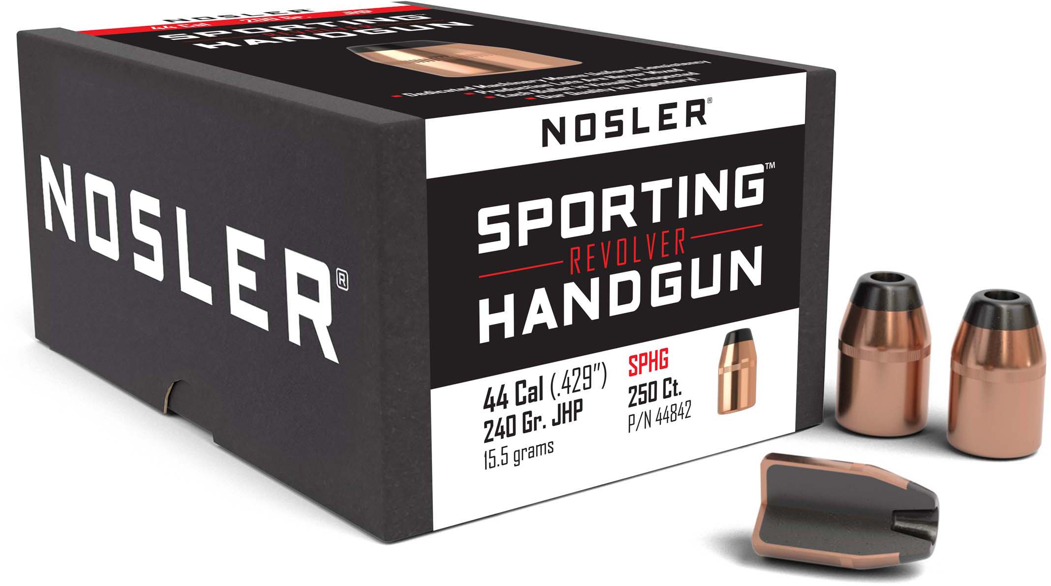 Nosler HandGun Pistol Bullet .44 Caliber 240gr JHP