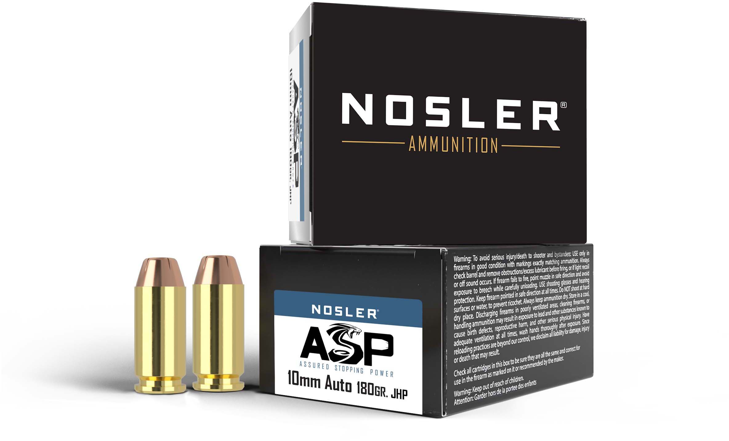 Nosler ASP 10mm 180 Grain Jacketed Hollow Point Brass Cased Cased