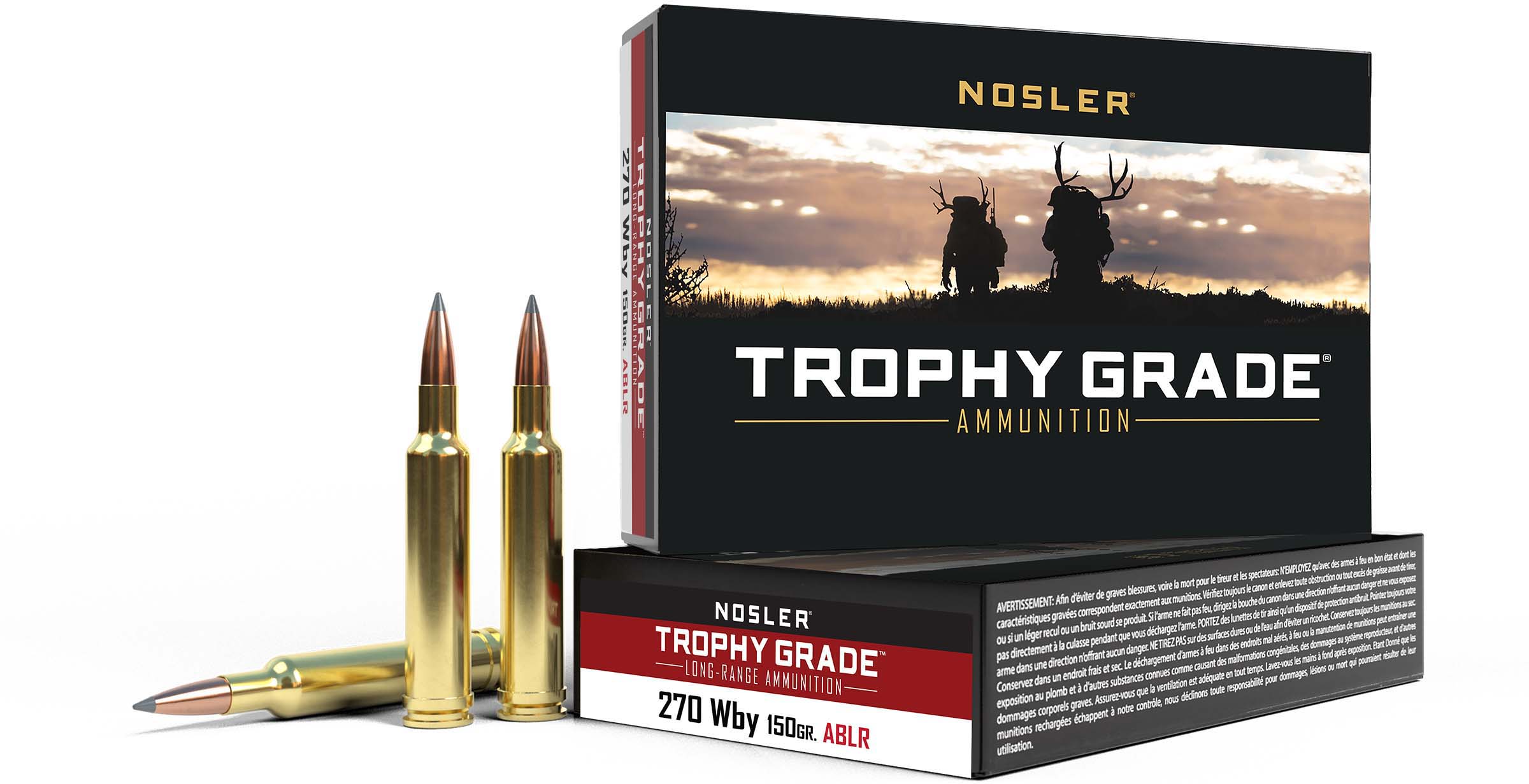 Nosler Trophy Grade .270 Weatherby Magnum 150 Grain AccuBond Long Range Brass Cased Centerfire Rifle Ammunition