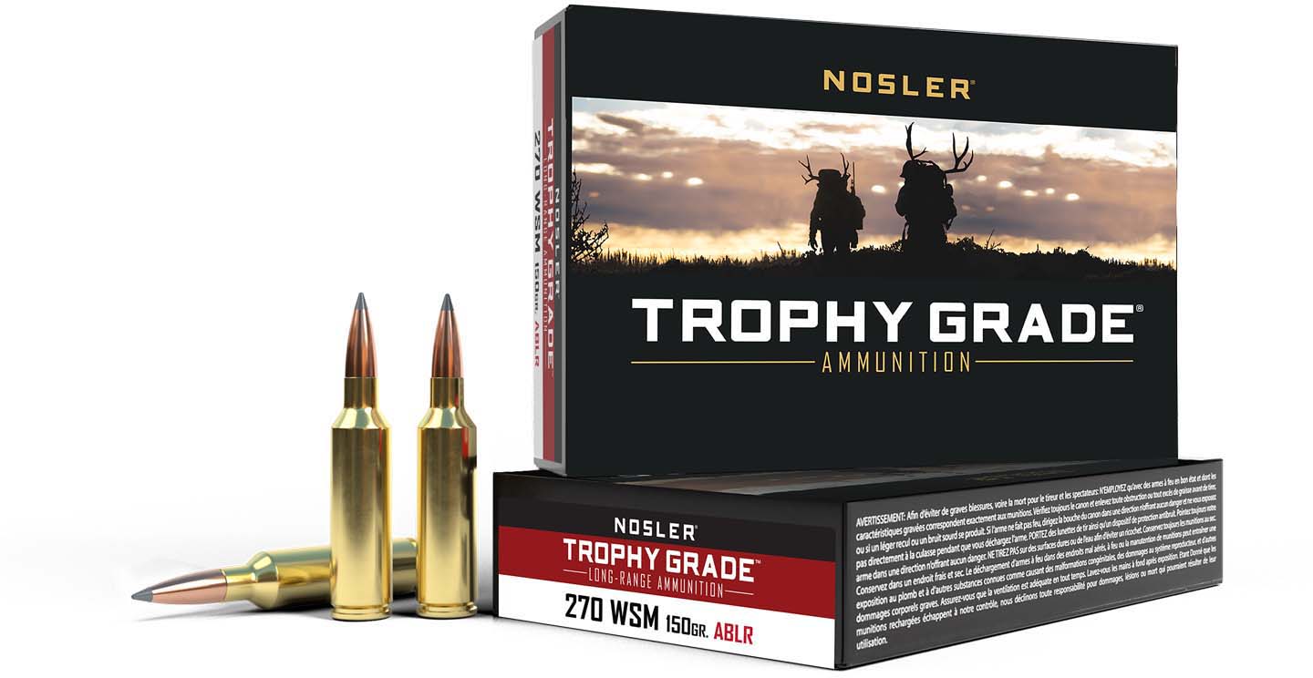 Nosler Trophy Grade .270 Winchester Short Magnum 150 Grain AccuBond Long Range Brass Cased Centerfire Rifle Ammunition