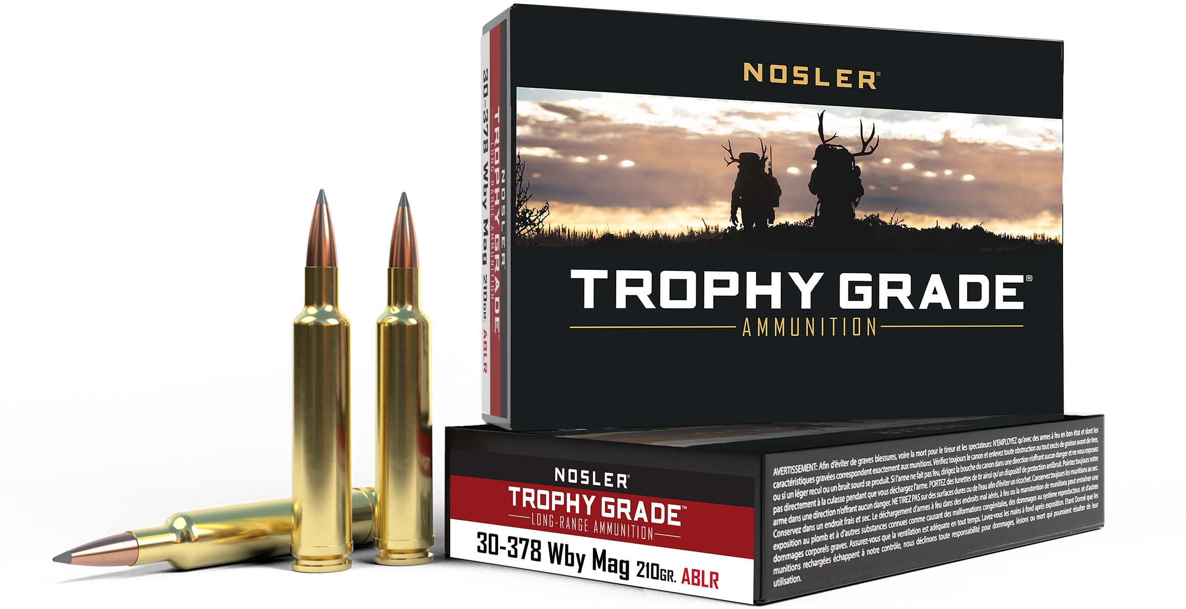 Nosler Trophy Grade .30-378 Weatherby Magnum 210 Grain AccuBond Long Range Brass Cased Centerfire Rifle Ammunition